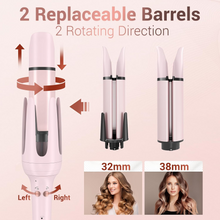 Load image into Gallery viewer, Automatic Curling Iron Hair Curler, Replaceable Auto Curling Wand with 2 Size Barrels (1.25 &quot;, 1.5&quot;) &amp; 3 Temps, Ceramic Rotating Curling Iron for Long Hair, Auto off Waver Hair Tool with Reminder
