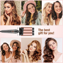 Load image into Gallery viewer, BESTOPE PRO 5 in 1 Curling Wand Set - 3 Barrel Hair Crimper with 4 Interchangeable Ceramic Curling Irons(0.35”-1.25”), Instant Heat Up, Storage Bag &amp; Heat Protective Glove &amp; 2 Clips
