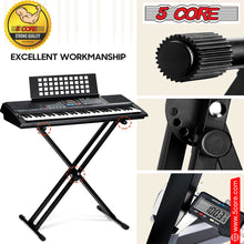 Load image into Gallery viewer, 5 Core Keyboard Stand Digital Piano Riser Adjustable X Style Heavy Duty Electric Key Board Casio Synth Holder Foldable Portable Fits 54 61 88 Keys - KS 2X
