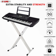 Load image into Gallery viewer, 5 Core Keyboard Stand Digital Piano Riser Adjustable X Style Heavy Duty Electric Key Board Casio Synth Holder Foldable Portable Fits 54 61 88 Keys - KS 2X
