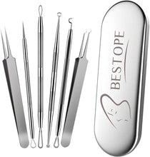 Load image into Gallery viewer, BESTOPE PRO Blackhead Remover Tool Kit Blackhead Tweezer Comedone Pimple Extractor Removal Tool, Acne Treatment Blemish Whitehead Popper Remover Set
