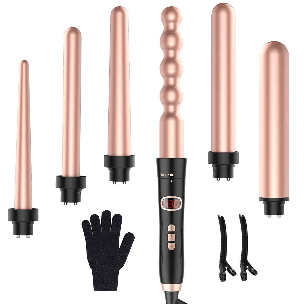 BESTOPE PRO Curling Iron 6 in 1 Curling Wand Set