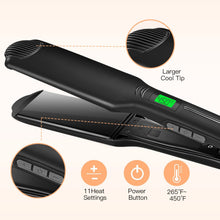 Load image into Gallery viewer, BESTOPE Pro Hair Straightener Professional Flat Iron for Hair with Ceramic Tourmaline 1.75 Inch Wide Floating Plate Straighteners with 450 °F Salon High Heat, Dual Voltage(Upgraded Version)
