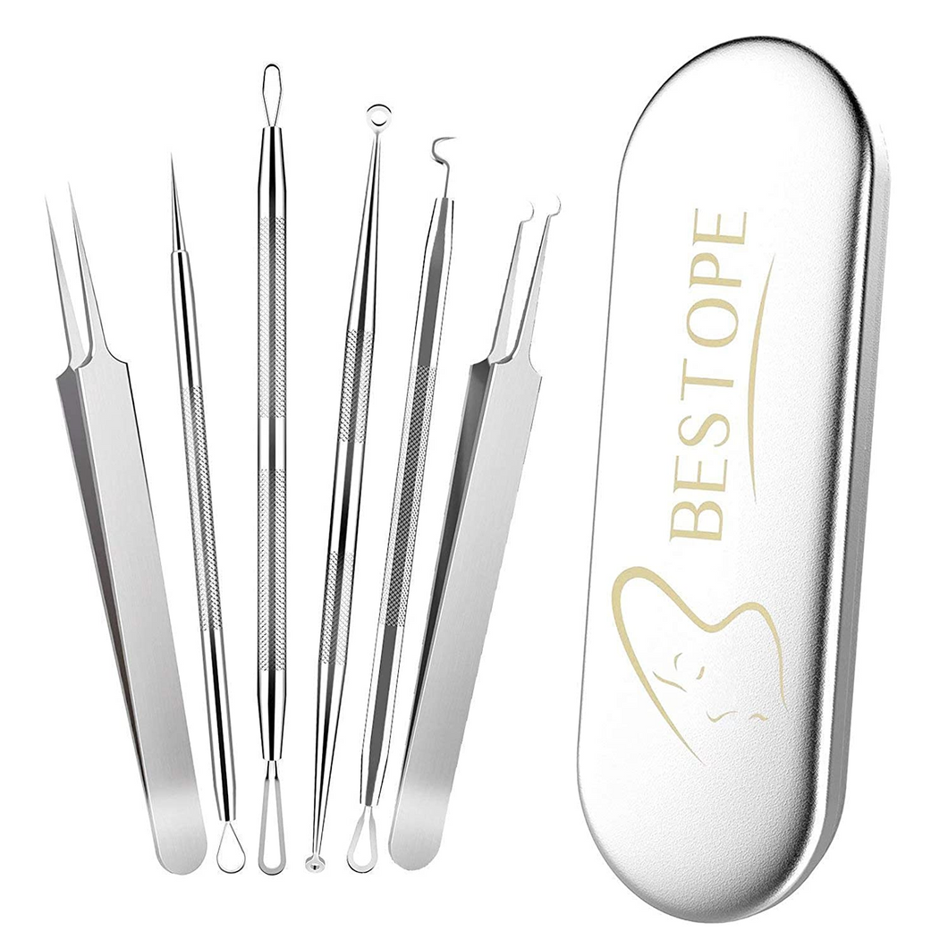 Blackhead Remover 6PCS Blackhead Removal Tools Spot Remover Comedone Extractor Tweezers Pimple Spot Popper Removal Tool