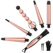 Load image into Gallery viewer, 5 in 1 Curling Iron Set - BESTOPE PRO Curling Wand Iron with Interchangeable Barrels, 0.35”-1.25” Hair Curler Wand for Hairstyle, Instant Heat Up
