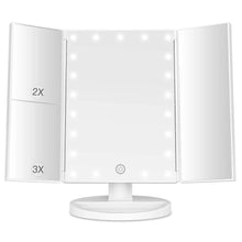 Load image into Gallery viewer, Makeup Mirror with Lights 21 Led Light Up Mirror with 2X/3X Magnification Vanity Mirror with Lights Touch Screen 180 Degree Rotation Dual Power Supply
