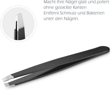 Load image into Gallery viewer, BESTOPE Pro Nagelknipser Set für Finger und Fußnägel mit Nagelfeile und Pinzette Schwarze Edelstahl Nagelschneider Nagelzwicker Nagelclipper Nagelschneider Nail Clipper mit Ledertasche (4 Stück)
