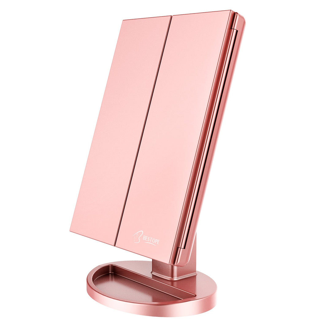 Makeup Mirror Lighted Makeup Mirror with Lights,Vanity Mirror with 2x/3x Magnification,180 Degree Rotation,Cosmetic Light Up Mirror